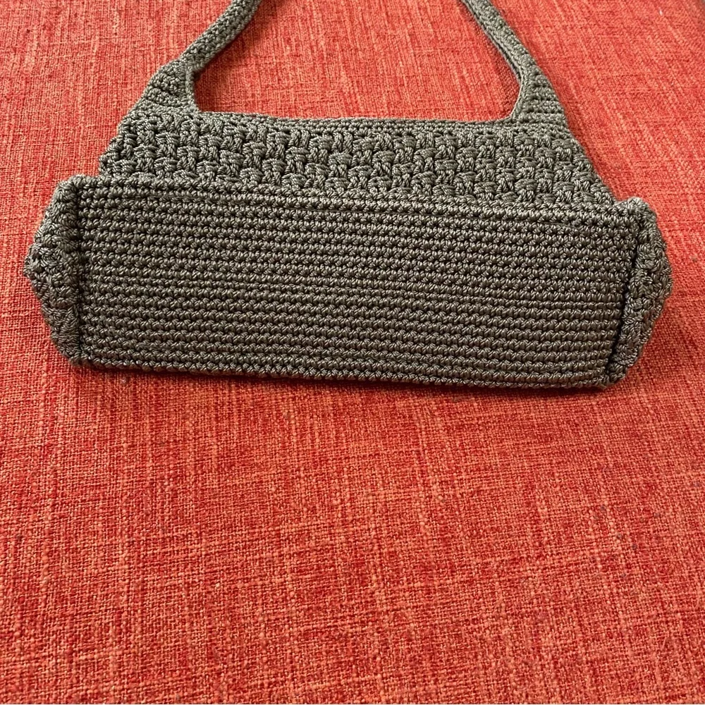 VTG The Sak Brown Crochet Hobo Bag Purse